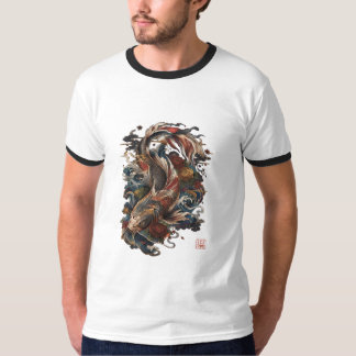日本の鯉の魚 | 伝統的な和彫り Tシャツ