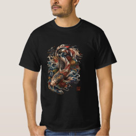 日本の鯉の魚 | 伝統的な和彫り Tシャツ