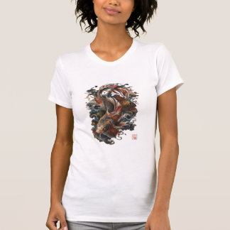 日本の鯉の魚 | 伝統的な和彫り Tシャツ