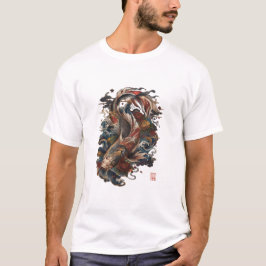 日本の鯉の魚 | 伝統的な日本タトゥー Tシャツ