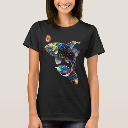 日本の鯉の魚、鯉の愛好家、女性、男性、気 Tシャツ (正面)