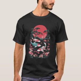 日本の鯉 – 陰陽の調和 Tシャツ