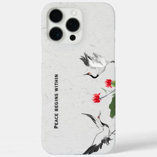日本の鶴の禅の平和の引用携帯ケース Case-Mate iPhoneケース (裏面)