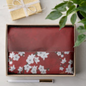 日本の鶴 白い桜 赤 薄葉紙 (ギフト)