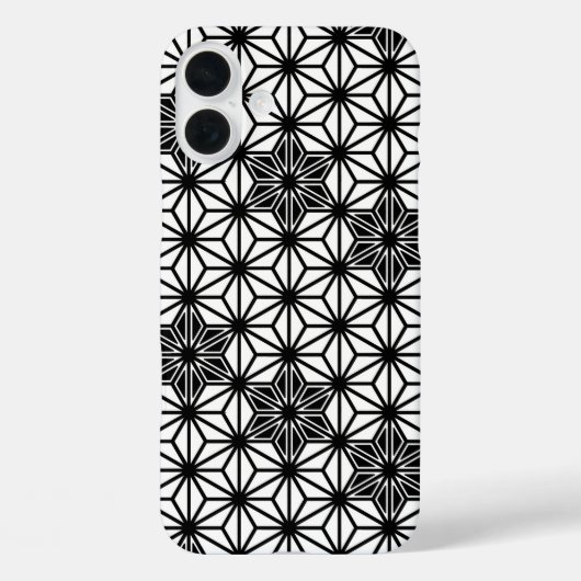 日本の麻の葉模様 - 白と黒 Case-Mate iPhoneケース (裏面)