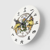 日本の龍の壁時計、空のおもしろい ラウンド壁時計 (傾斜)