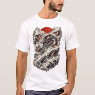 日本の龍タトゥーTシャツ – 傳統入れ墨 Tシャツ
