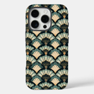 日本の-インスパイアティール（緑がかった色）&ベージュファン iPhone 16 PROケース
