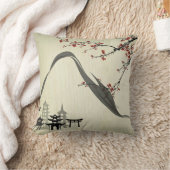 日本の,ヴィンテージ,さくらんぼの花,水彩,芸術, クッション (ブランケット)