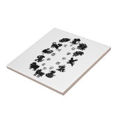 日本の〔占星術の〕十二宮図 タイル (側面)