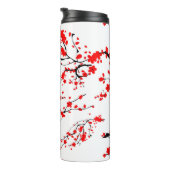 日本の,桜ツリー，さくらんぼの花，フローラアート   タンブラー (回転右)