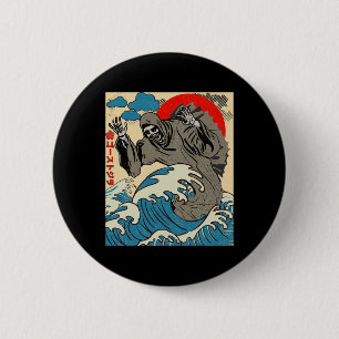 日本のArt Ghostzillaおもしろい幽霊ギフト男性へ 缶バッジ