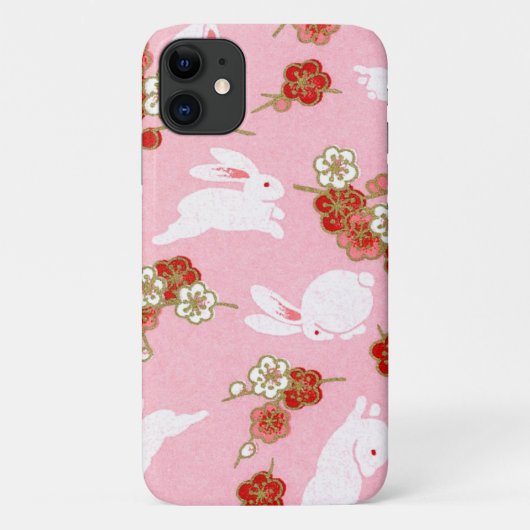 日本のArt Pink Sakuras & Rabbits iPhone 11ケース Case-Mate iPhoneケース (裏面)