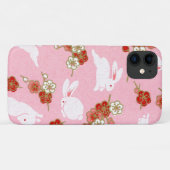 日本のArt Pink Sakuras & Rabbits iPhone 11ケース Case-Mate iPhoneケース (裏面(横))