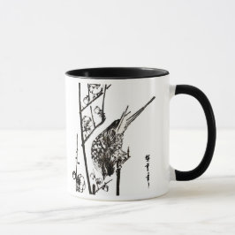 日本のBird on a Branch – 白黒 マグカップ