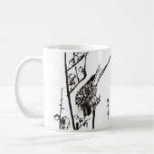 日本のBird on a Branch – 白黒 マグカップ (左)