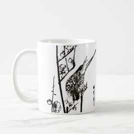 日本のBird on a Branch – 白黒 マグカップ