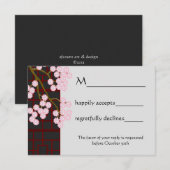 日本のBloomsと画面RSVPカード 出欠カード (正面/裏面)