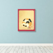 日本のCalico cat, Hanabusa Itcho キャンバスプリント (インサイチュ (ウッドフロア))