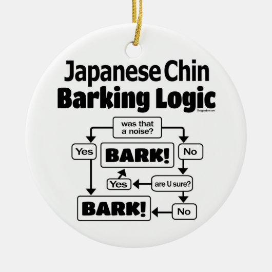 日本のChin Barking Logic セラミックオーナメント (正面)