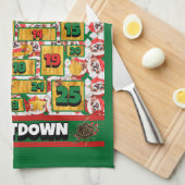 日本のChin Countdown Christmas Adventment Calendar キッチンタオル (四つ折り)