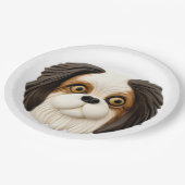 日本のChin Dog 3D インスパイア ペーパープレート (アングル)