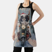 日本のChin Dog Riding Motorcycle Christmas エプロン (インサイチュ)