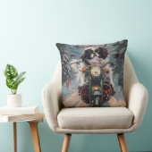 日本のChin Dog Riding Motorcycle Christmas クッション (椅子)