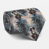 日本のChin Dog Riding Motorcycle Christmas ネクタイ (ロール)