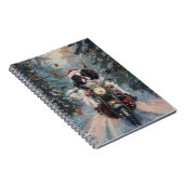 日本のChin Dog Riding Motorcycle Christmas ノートブック (右側)