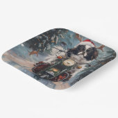 日本のChin Dog Riding Motorcycle Christmas ペーパープレート (傾斜あり)