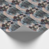 日本のChin Dog Riding Motorcycle Christmas ラッピングペーパー (角)