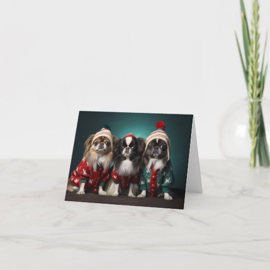 日本のChin Dogs Christmas Card カード (正面)