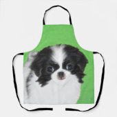 日本のChin Puppy絵画's - Dog Art エプロン (正面)