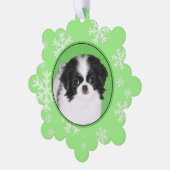 日本のChin Puppy絵画's - Dog Art オーナメントカード (左)