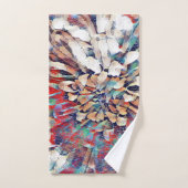 日本のFlower Sketchインスパイア抽象芸術 バスタオルセット (ハンドタオル)