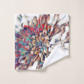 日本のFlower Sketchインスパイア抽象芸術 バスタオルセット (ウォッシュタオル)