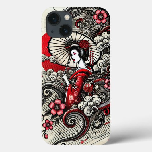 日本のGeisha Phone Case – アーエレガントトデザイン Case-Mate iPhoneケース (裏面)