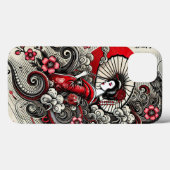 日本のGeisha Phone Case – アーエレガントトデザイン Case-Mate iPhoneケース (裏面 (横))
