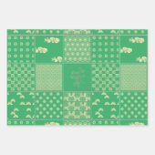 日本のPixelArtフラワーミックスパターン ラッピングペーパーシート (正面2)