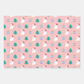 日本のSpitz Dog's Cute Christmas - KamaHati ラッピングペーパーシート (正面3)