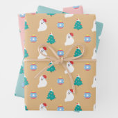 日本のSpitz Dog's Cute Christmas - KamaHati ラッピングペーパーシート (インサイチュ)