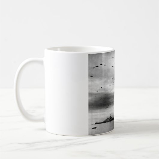 日本のUSS Missouriの上空飛行の降伏 コーヒーマグカップ (左)