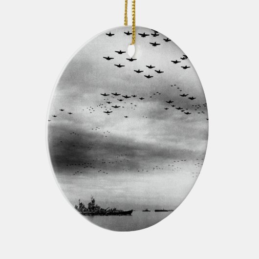 日本のUSS Missouriの上空飛行の降伏 セラミックオーナメント (右)