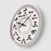 日本は漢字に丸い四角を付けて顔を磨いた ラージ壁時計 (傾斜)