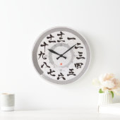 日本は漢字に丸い四角を付けて顔を磨いた ラージ壁時計 (ホーム)