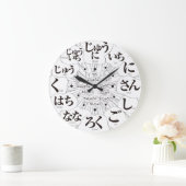 日本ひらがなマンガスタイル[白顔] ラージ壁時計 (ホーム)