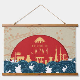 日本へようこそ 吊り下げ型タペストリー