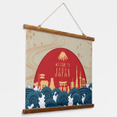 日本へようこそ 吊り下げ型タペストリー (傾斜あり)