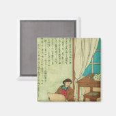 日本を旅行しているJJ Audubonはネズミを取り除く マグネット (正面/裏面)